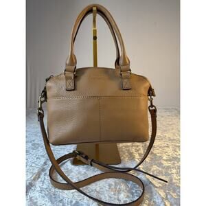 American Leather Co Pebbled Leather Satchel Crossbody Taupe Medium Bag